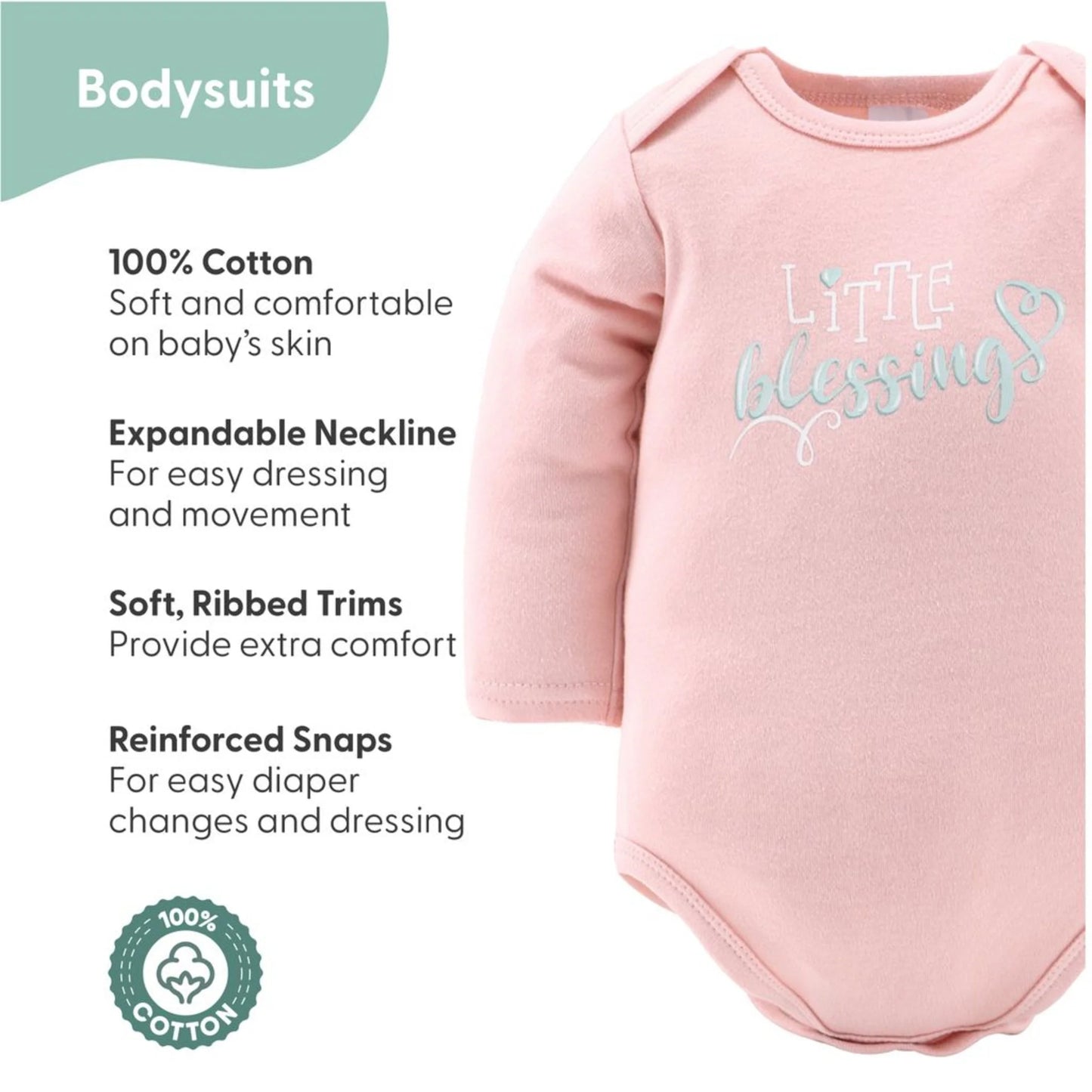 16-Piece Baby Layette Newborn Clothing Gift Set for 6 to 9 Months, Floral Elephant