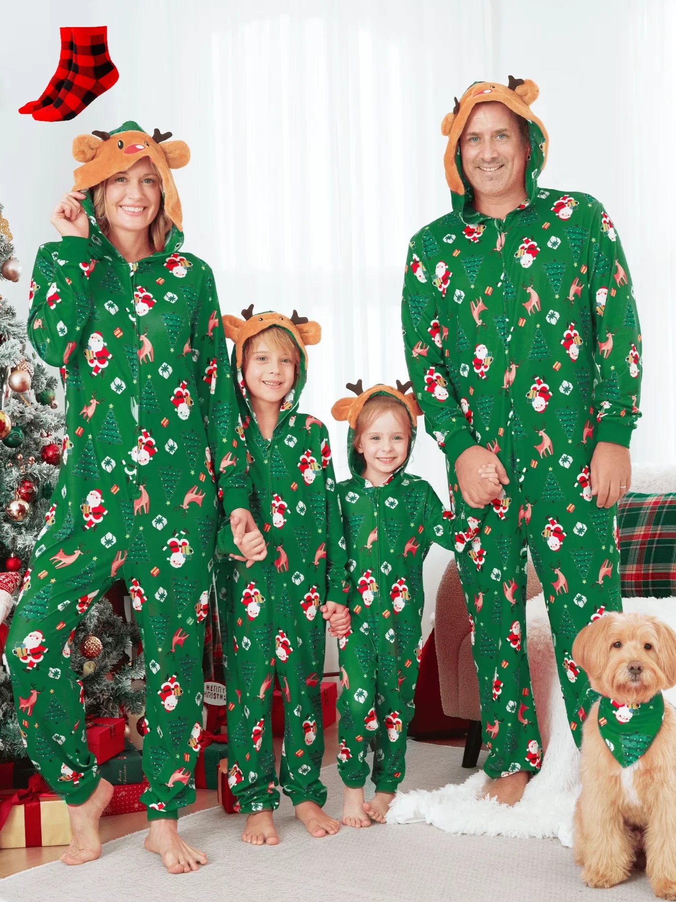 Family Christmas Pajamas with Dog Matching Dog and Owner Pajamas Pet Matching Pajamas