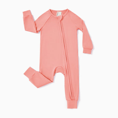 Baby Clothes for Girl Viscose from Bamboo Snug Fit Footless Zip Bodysuits Sleep N Play Pajamas for Newborn Baby Girl Gifts Pink Sleeper 2Pack,6-9 Months