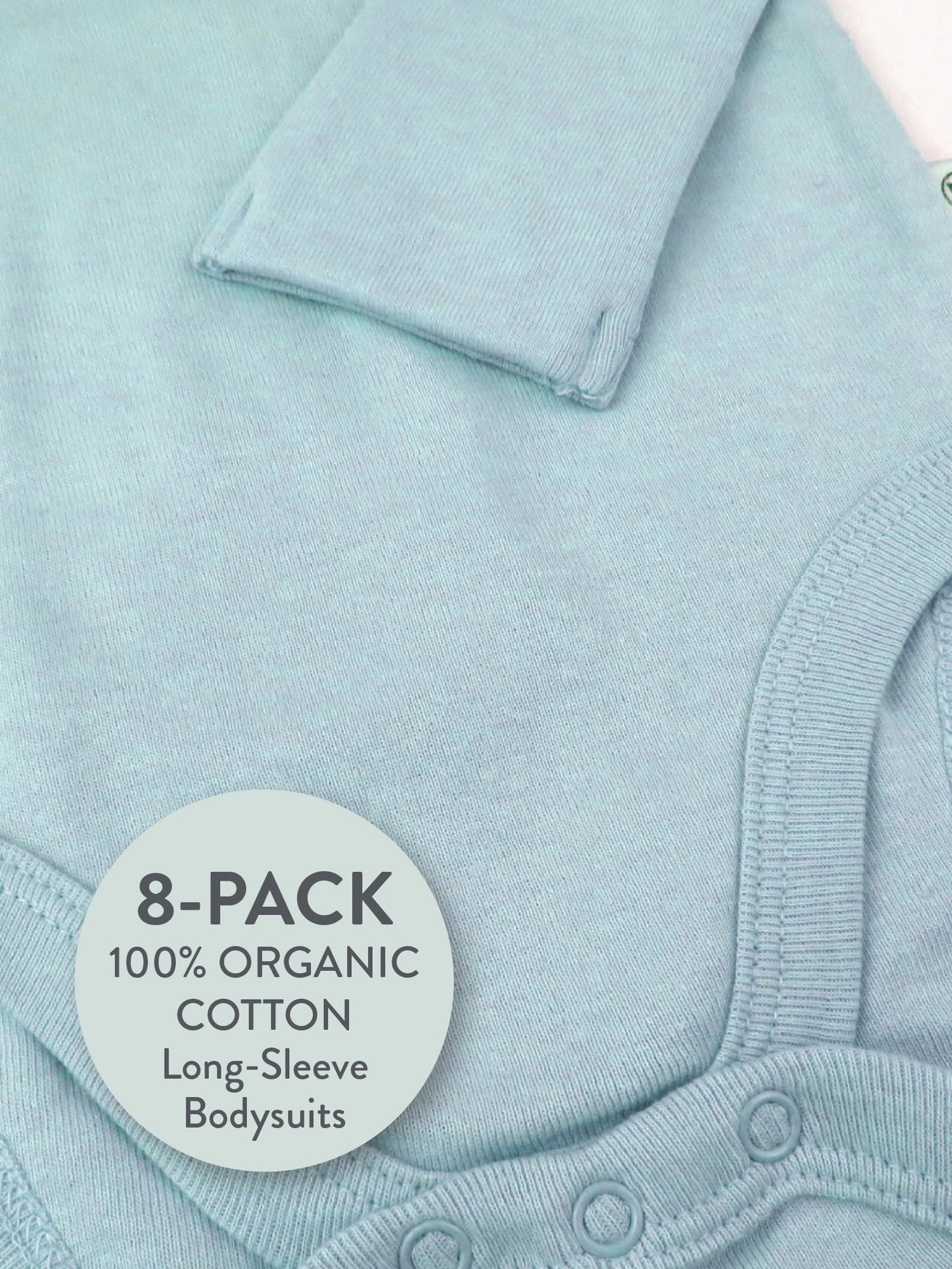 Baby Boy or Girl Gender Neutral Organic Cotton Long Sleeve Bodysuits, 8 Pack (Newborn-24 Months)
