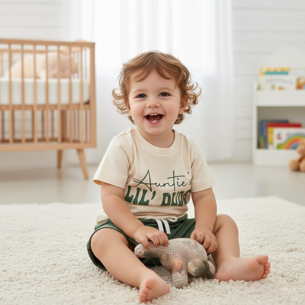 Summer Toddler Baby Boy Clothes Aunties/Mamas Boy Outfits 3 6 12 18 24 Months 2T 3T 4T Short Sleeve Tops Shorts Set