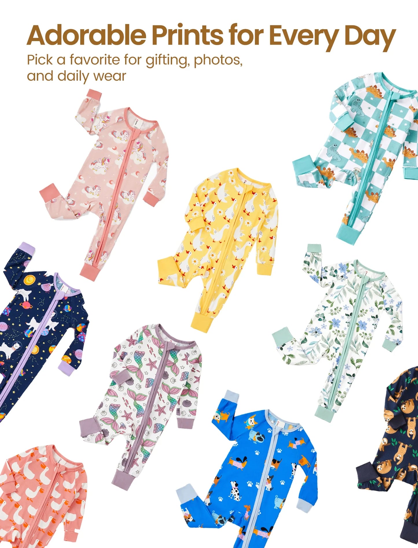 Baby Clothes for Girl Viscose from Bamboo Snug Fit Footless Zip Bodysuits Sleep N Play Pajamas for Newborn Baby Girl Gifts Pink Sleeper 2Pack,6-9 Months
