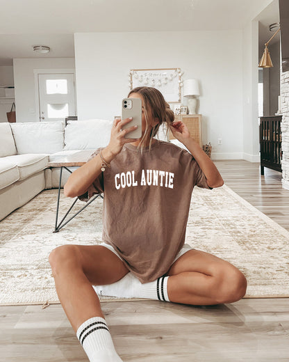 Cool Auntie Comfort Colors Graphic Tees (High School Font)