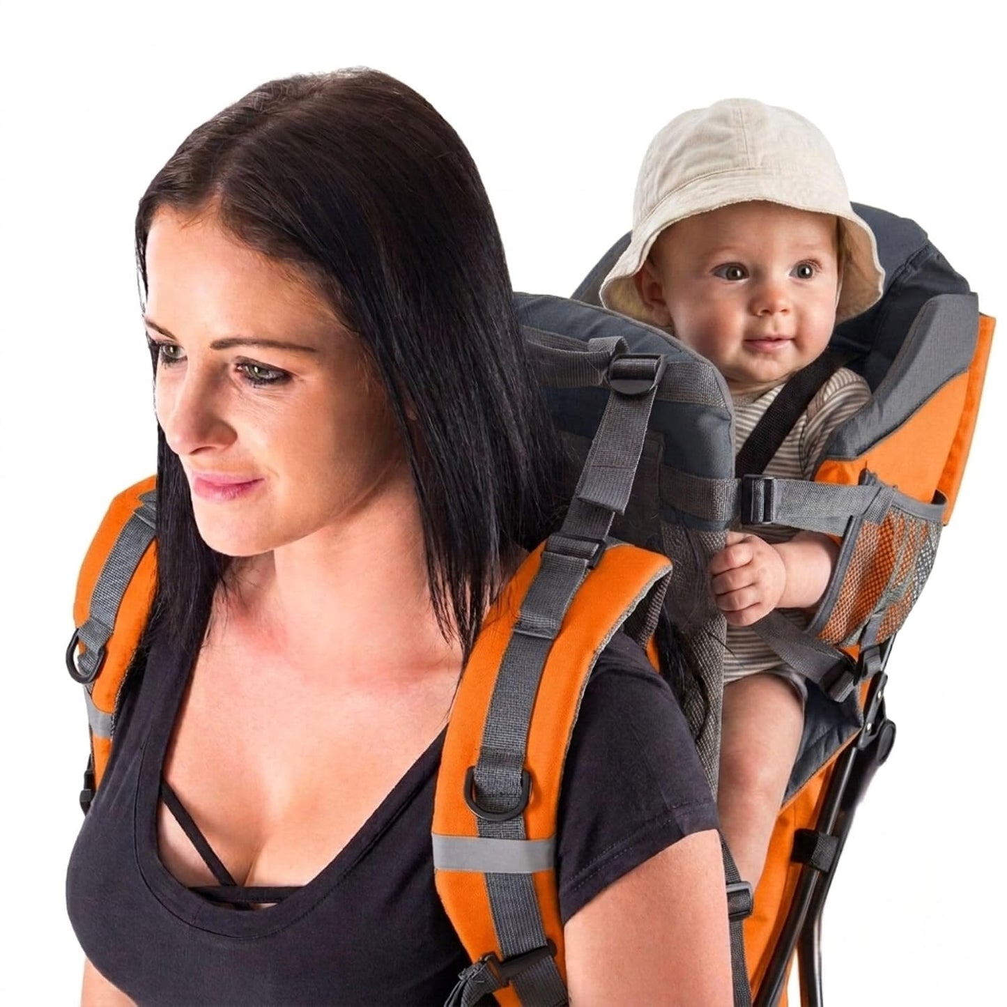 Hiking Baby Carrier Backpack - Comfortable Toddler/Baby Backpack Carrier System with Diaper Change Pad, Insulated Pocket + Rain and Sun Hood to Protect Your Child