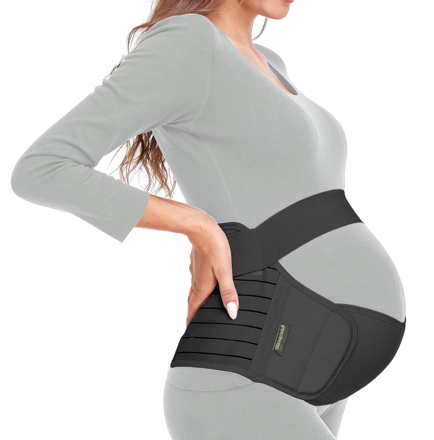 Maternity Belt Pregnancy Belly Band 3 in 1 Maternity Support Belt for Pregnant Back/Pelvic/Hip Pain, Maternity Band Belly Support for Pregnancy (Black, XL)