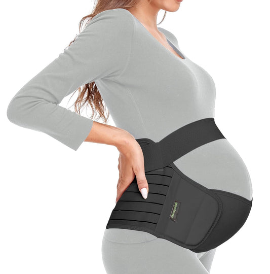Maternity Belt Pregnancy Belly Band 3 in 1 Maternity Support Belt for Pregnant Back/Pelvic/Hip Pain, Maternity Band Belly Support for Pregnancy (Black, XL)