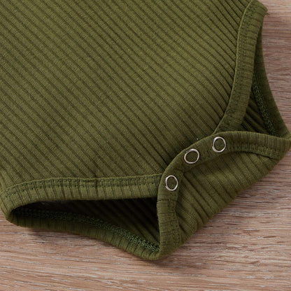Newborn Baby Boy Fall Clothes 3 6 12 18 24 Months Outfits Long Sleeve Knitted Cotton Romper & Pants Infant Winter Sets