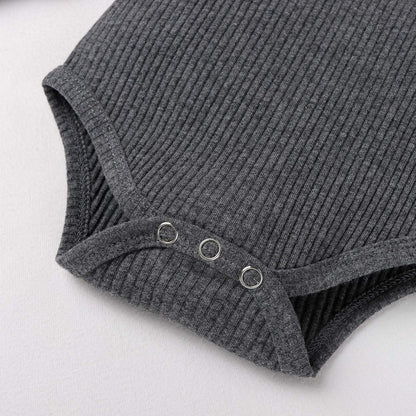 Newborn Baby Boy Fall Clothes 3 6 12 18 24 Months Outfits Long Sleeve Knitted Cotton Romper & Pants Infant Winter Sets