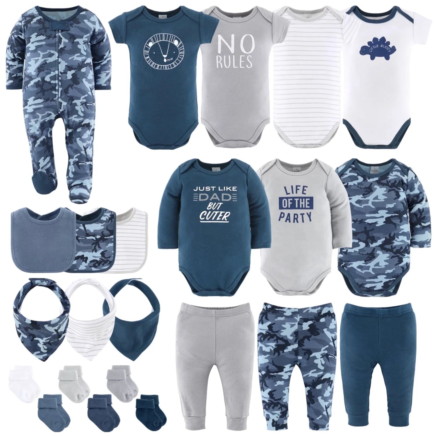 Blue Camo Layette Baby Clothes Set for Baby Boys with Baby Blanket, 12-18 Months, 23 Piece