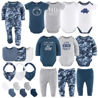 Blue Camo Layette Baby Clothes Set for Baby Boys with Baby Blanket, 12-18 Months, 23 Piece