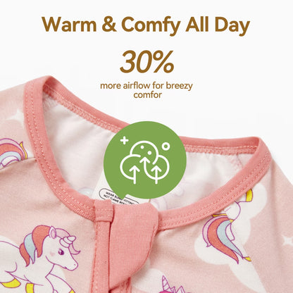 Baby Clothes for Girl Viscose from Bamboo Snug Fit Footless Zip Bodysuits Sleep N Play Pajamas for Newborn Baby Girl Gifts Pink Sleeper 2Pack,6-9 Months